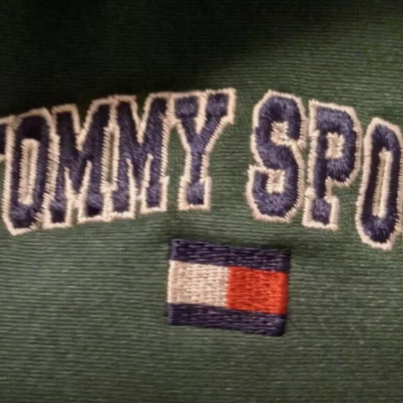 Tommy Hilfiger Men's Jacket Sz Med Green Full Zip Athletic Logos Pockets - Picture 10 of 14